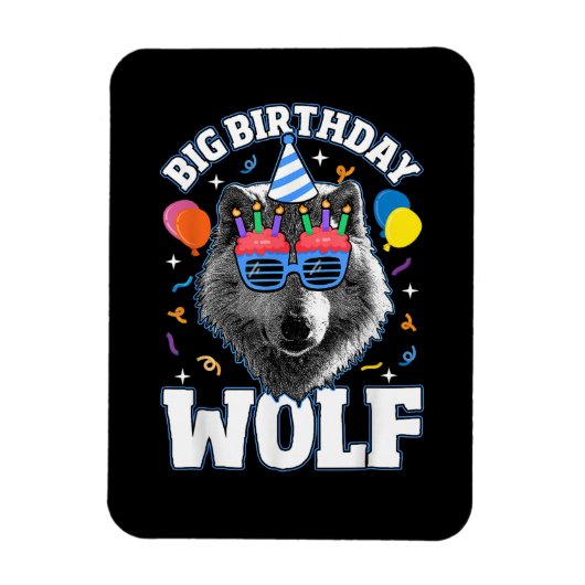 Grote Verjaardag Wolf voor Wolven Magneet (Verticaal)