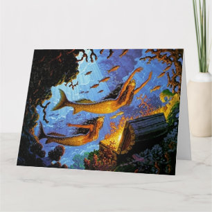 Grote verjaardag zeemeerminnen schat van goud kaart