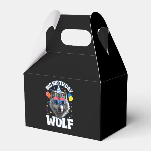 Grote Verjaardags Wolf voor Wolven Bedankdoosjes (Voorkant Zijde)