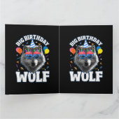 Grote Verjaardags Wolf voor Wolven Bedankkaart (Binnen)