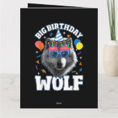 Grote Verjaardags Wolf voor Wolven Bedankkaart (Achterkant)
