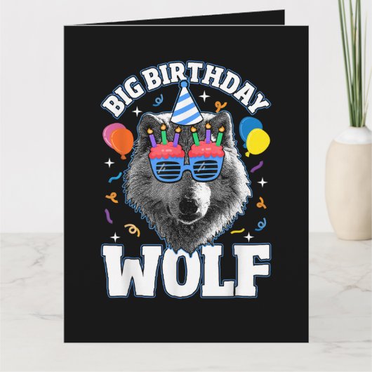 Grote Verjaardags Wolf voor Wolven Bedankkaart (Voorkant)