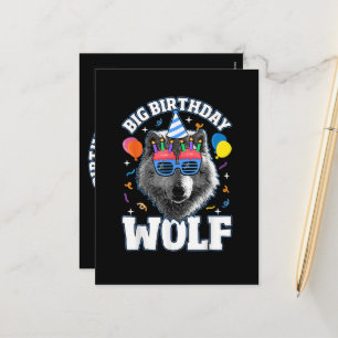 Grote Verjaardags Wolf voor Wolven Feestdagenkaart
