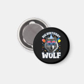 Grote Verjaardags Wolf voor Wolven Magneet (Voorkant / Achterkant)