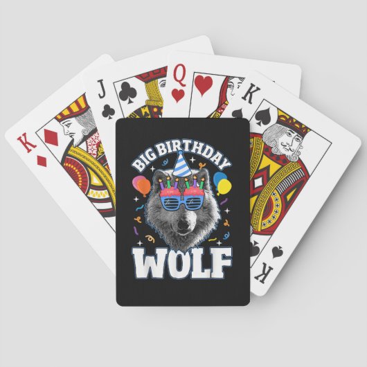Grote Verjaardags Wolf voor Wolven Pokerkaarten (Achterkant)