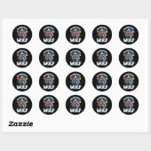 Grote Verjaardags Wolf voor Wolven Ronde Sticker (Vel)