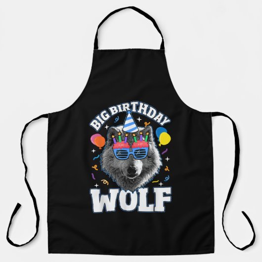 Grote Verjaardags Wolf voor Wolven Schort (Voorkant)