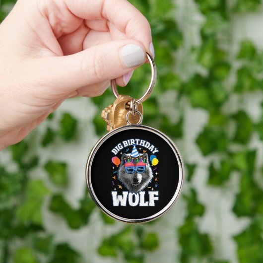 Grote Verjaardags Wolf voor Wolven Sleutelhanger (Hand)