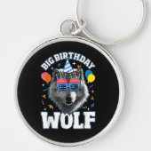 Grote Verjaardags Wolf voor Wolven Sleutelhanger (Voorkant)