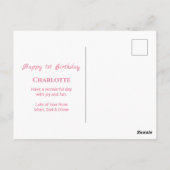 Grote verjaardagsfotocollage 1 jaar oud Roze bloem Briefkaart (Achterkant)