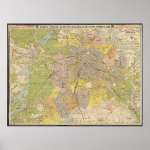Grote Verkeersplan Berlijn 1908 – Historische Kaar Poster