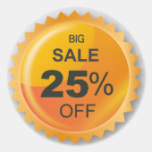 Grote Verkoop 25 procent prijs korting Korting sti Ronde Sticker (Voorkant)