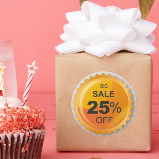 Grote Verkoop 25 procent prijs korting Korting sti Ronde Sticker (Feest)