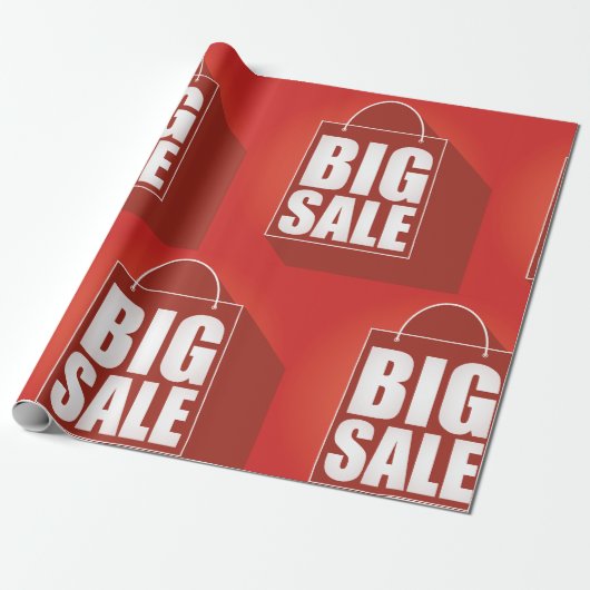 Grote Verkoop Rode Retail Bag Design Cadeaupapier (Uitgerold)