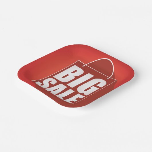 Grote Verkoop Rode Retail Bag Design Papieren Bordje (Gebogen)