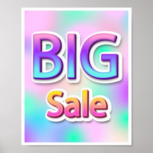 Grote verkoop script   Logo  Garage Yard Holografi Poster (Voorkant)