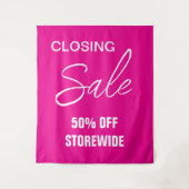 Grote verkoop teken, roze verkoop teken, sluiten v wandkleed (Voorkant)