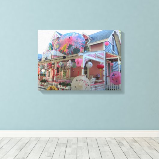 Grote verlichting in roze - Martha's wijntuin Canvas Afdruk (Insitu (Houten vloer))