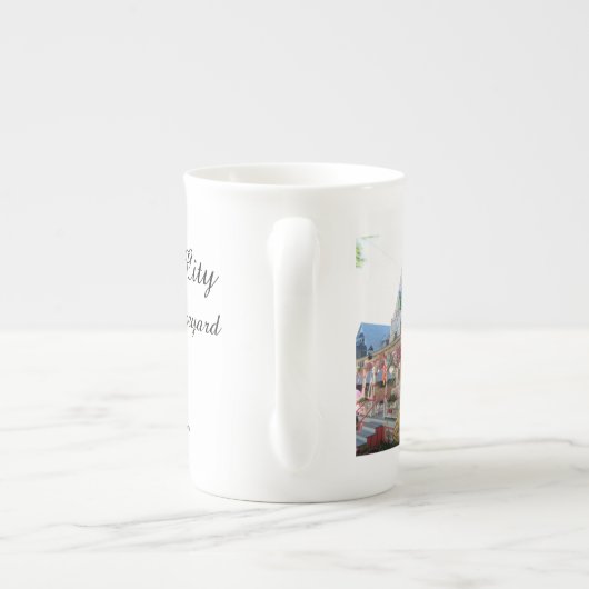 Grote verlichting in roze - Martha's wijntuin Porselein Kop (Achterkant)