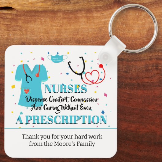 grote Verpleegkundigen zoals u waardering label Sleutelhanger (Achterkant)