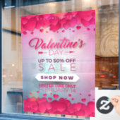 Grote Verticale Zakelijke Verkoop op Valentijnsdag Raamsticker (Cafe Raam)