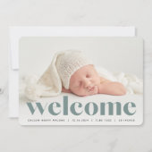 Grote Verwelkoming | Foto Geboorteaankondiging Aankondiging (Voorkant)