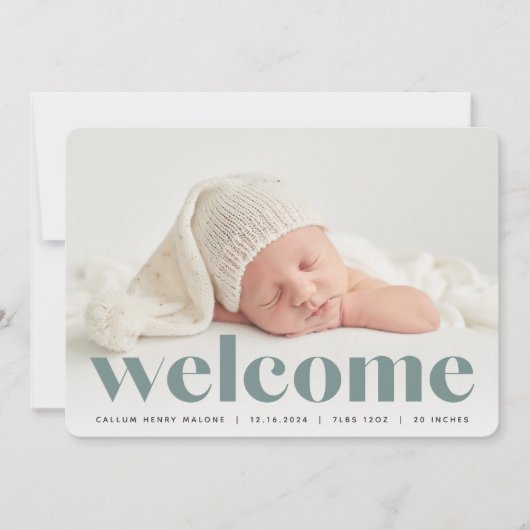Grote Verwelkoming | Foto Geboorteaankondiging Aankondiging (Voorkant)