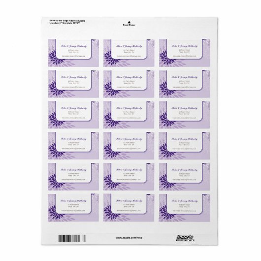 GROTE VERZENDLABELS :: moderne dahlia 1 L Etiket (Full Sheet)