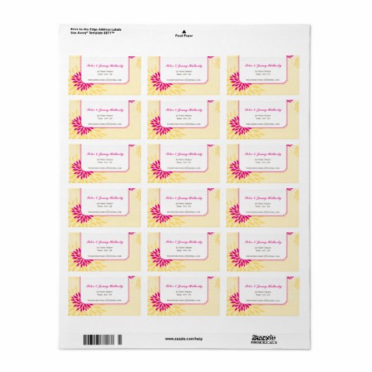 GROTE VERZENDLABELS :: moderne dahlia 3 L Etiket (Full Sheet)