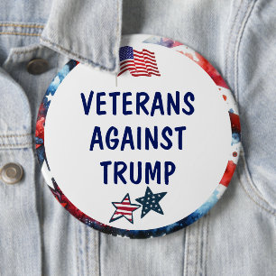 Grote veteranen tegen Trump Anti-Trump Ronde Button 6,0 Cm