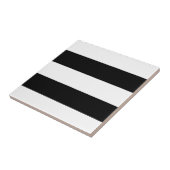 Grote, vetgedrukte zwarte en witte strepen tegeltje (Zijkant)