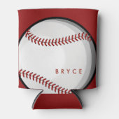 Grote Vette Baseball Aangepaste Naam Rood Blikjeskoeler (Voorkant)