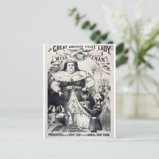 Grote Vette Dame Briefkaart (Staand voorkant)