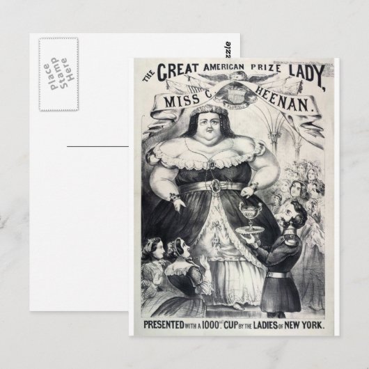 Grote Vette Dame Briefkaart (Voorkant / Achterkant)