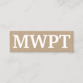 Grote, vette initialen cover mini visitekaartje (Voorkant)