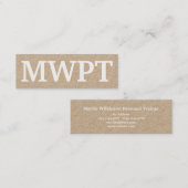 Grote, vette initialen cover mini visitekaartje (Voorkant / Achterkant)