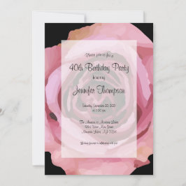 Grote Vette Paarse Lente Roos Verjaardag Kaart