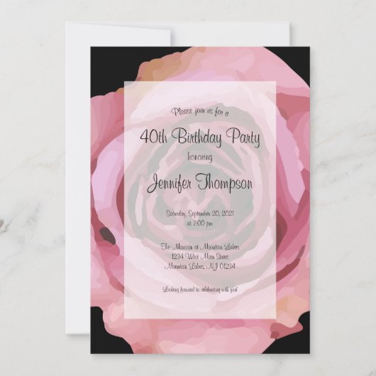 Grote Vette Paarse Lente Roos Verjaardag Kaart (Voorkant)