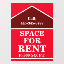 GROTE VETTE RUIMTE TE HUUR BORD Windowstickers Raamsticker