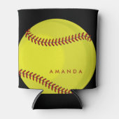 Grote Vette Softball Aangepaste Naam Paarse Blikjeskoeler (Voorkant)