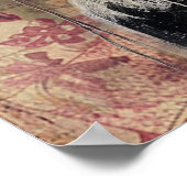 Grote Victoriaans Gotische Meisje & Bloemen Poster (Hoek)