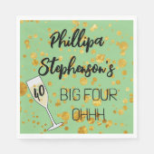 Grote Vier-Ohhh Verjaardag serviettes 40 & Fabulou Servet (Voorkant)