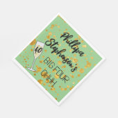 Grote Vier-Ohhh Verjaardag serviettes 40 & Fabulou Servet (Hoek)