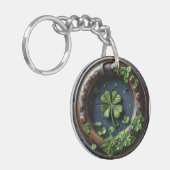 Grote vierbladige klaver sleutelhanger (Voorkant Links)