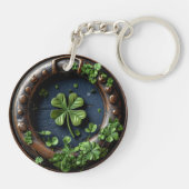 Grote vierbladige klaver sleutelhanger (Achterkant)