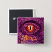 Grote vierkante Badge met monogram Dragon's Eye Button 5,1 Cm (Voorkant /achterkant)