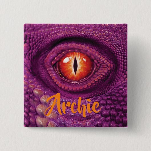 Grote vierkante Badge met monogram Dragon's Eye Button 5,1 Cm (Voorkant)