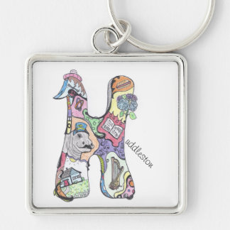 grote vierkantssleutelketen: "H"uddleston Sleutelhanger