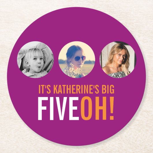 GROTE VIJF! 50 naam en fotosjablonen onderzetters (Voorkant)