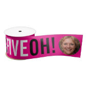 Grote Vijf OH, drie foto's roze verjaardag Satijnen Lint (Spoel)